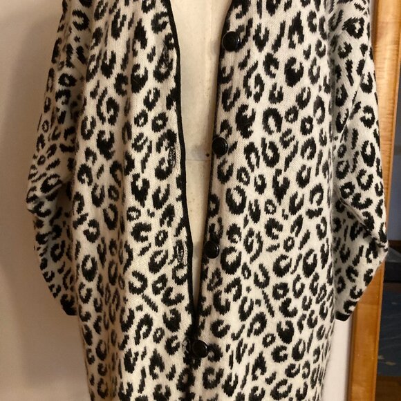 Maglia Donna Angora Leopard Print Cardigan - Picture 4 of 9